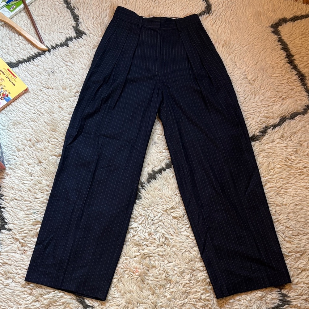 The Frankie Shop Navy Pinstripe Trouser